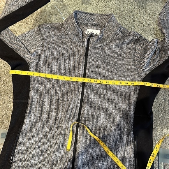 Marc NY Andrew Herringbone Jacket Women's XXL Grey Black Full Zip Fleece Pockets - Picture 7 of 10